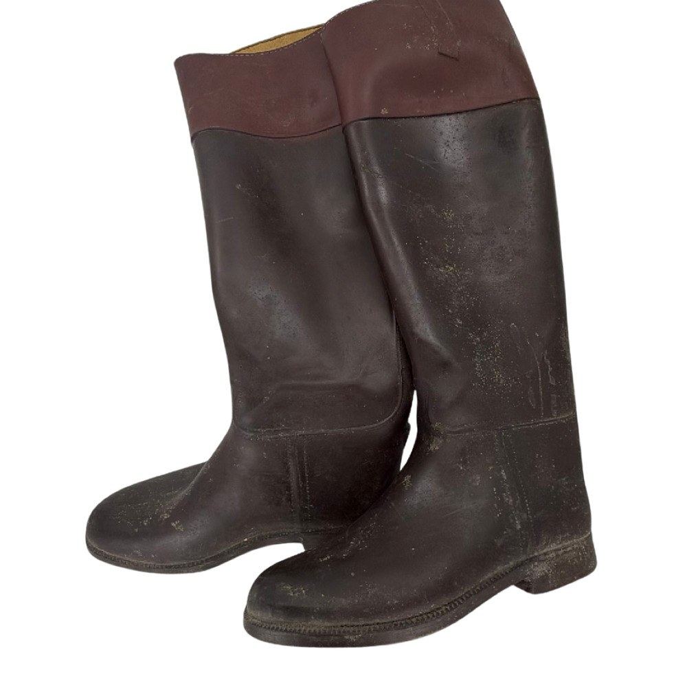 Aigle Coupe Saumur Super Haute Brown Rubber Riding Boot